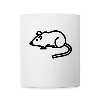 Black Mouse Outline Icon – Perfect for Animal Love - Mug - white - Front