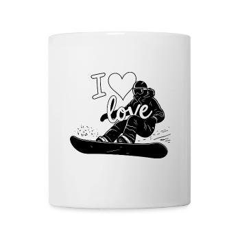 I love snowboarding winter sports - Mug - white - Front