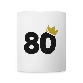 80th Birthday Crown 80th Anniversary Number - Mug - white - Front