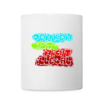 denken nicht illegal türkis - Tasse - Weiß - Vorne