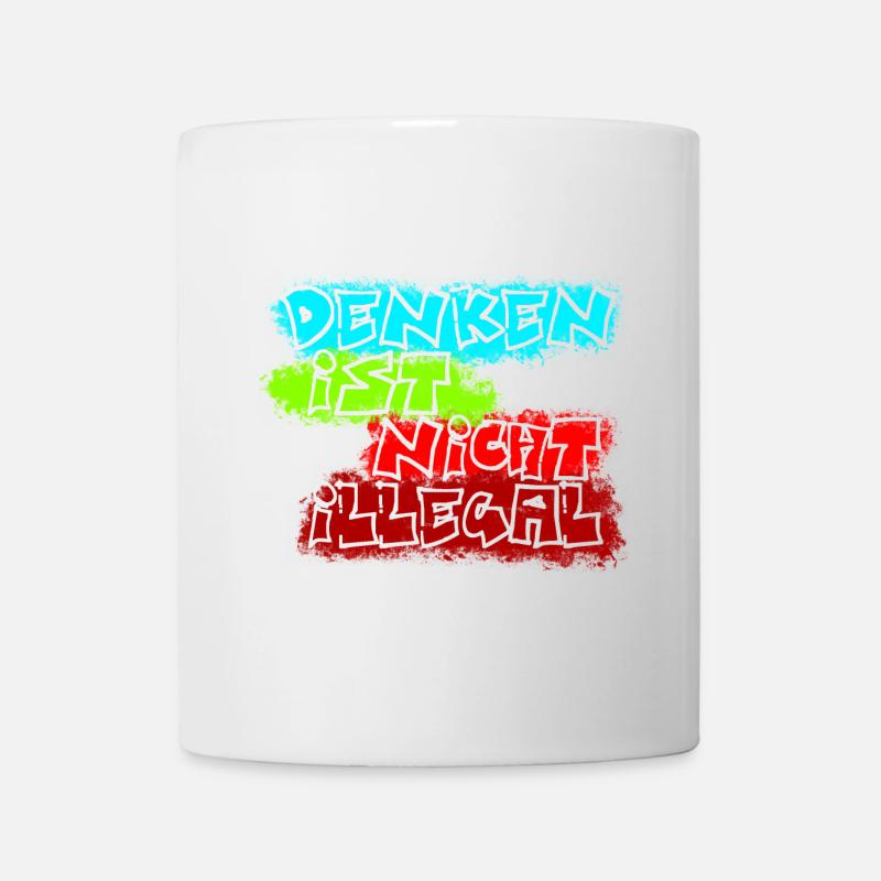 denken nicht illegal türkis - Tasse - Weiß
