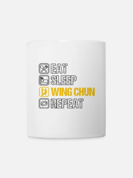 Manger dormir Wing Chun Répéter - Mug blanc - blanc