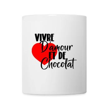 Living on love and chocolate - Mug - white - Front