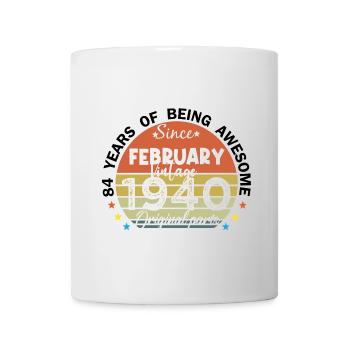 84 Jahre alt Baujahr 1940 Jahrgang Februar 1940 - Tasse - Weiß - Vorne
