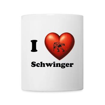 I ❤️ Schwinger – Swiss National Sport T-Shirt - Mug - white - Front