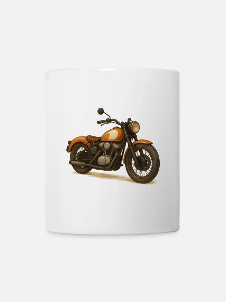 Vintage orange and cream motorcycle stylized - Mug - white