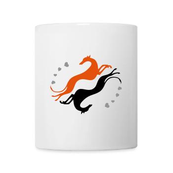Lévriers tête-bêche - Mug blanc - blanc - Devant