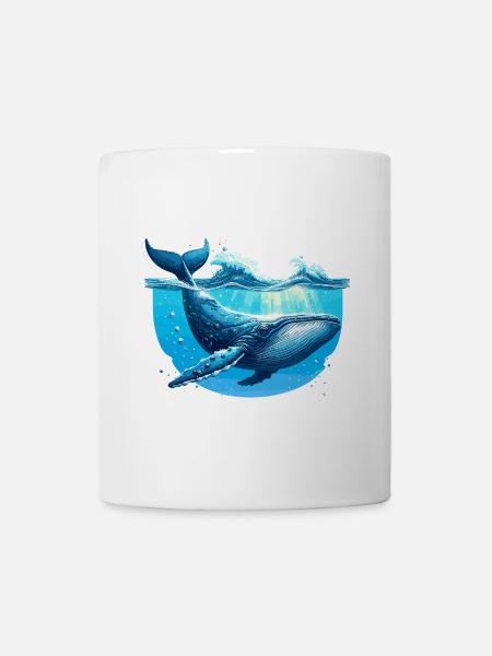 Baleine bleue - Mug blanc - blanc