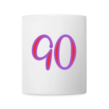 90. 90 ANS. 90e ANNIVERSAIRE. ANNIVERSAIRE 90 ANS. - Mug blanc - blanc - Devant