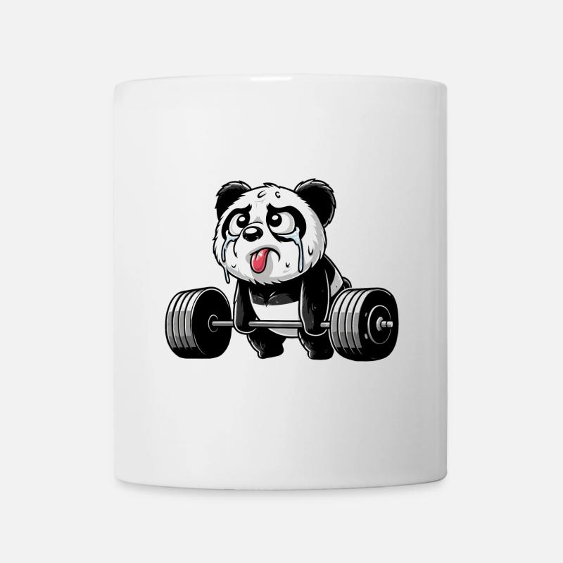Panda beim Krafttraining: Humorvolles - Tasse - Weiß