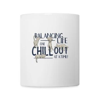Équilibrer la vie, un chill out à la fois ! Félin - Mug blanc - blanc - Devant