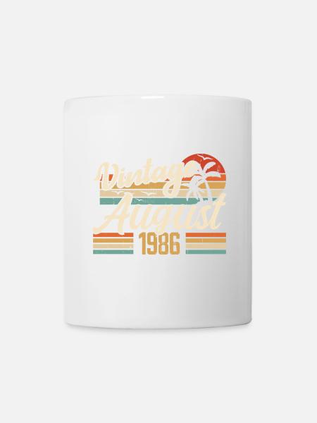 August 1986 Jubiläum 1986 - August Legends Geschenk - Tasse - Weiß