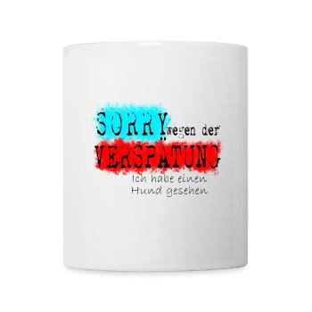 verspätung hund schwarz - Tasse - Weiß - Vorne