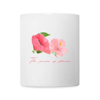 Sweet Blossom Motif Pink Red Mother's Day Flower Power - Mug - white - Front