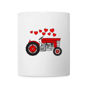 Valentines Tractor Farmer Wedding Anniversary - Mug - white - Front