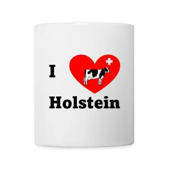 I Love Holstein – Schweizer Kuh mit Herz - Tasse - Weiß - Vorne