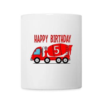 Bétonnière Joyeux anniversaire 5 - Mug blanc - blanc - Devant