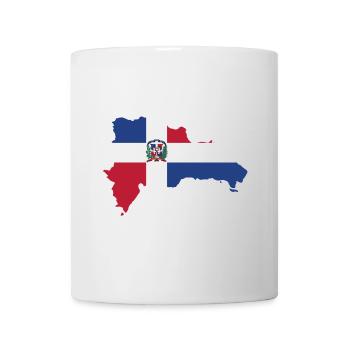 Drapeau de carte de réplique dominicaine - Mug blanc - blanc - Devant