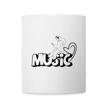 Love Music - Minimalistisches Design - Tasse - Weiß - Vorne