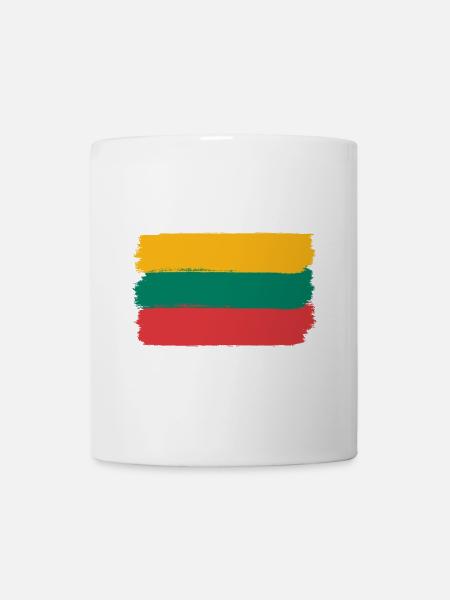 Drapeau de Lituanie utilisé look - Mug blanc - blanc