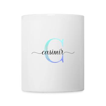 C| Monogramme | Nom | Casimir| Aquarelle - Mug blanc - blanc - Devant