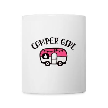 Camping Wohnwagen Campen Camper Girl - Tasse - Weiß - Vorne