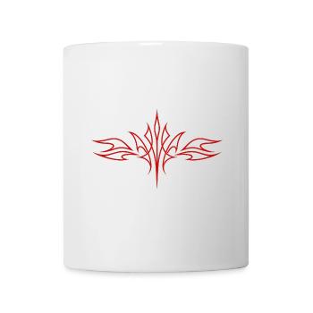 Tribal Rouge Symétrique Stylisé - Mug blanc - blanc - Devant