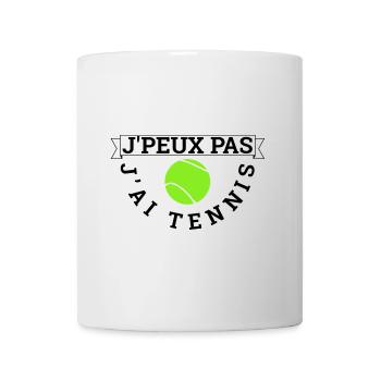 Je peux pas j'ai tennis - Mug blanc - blanc - Devant
