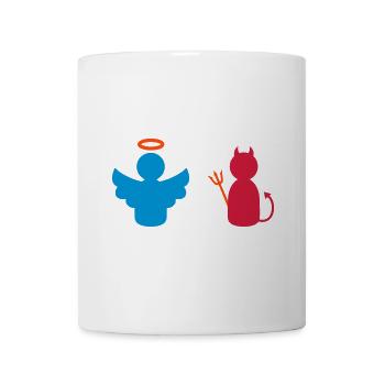 ★ Designfarben änderbar ★ Engel und Teufel - Tasse - Weiß - Vorne