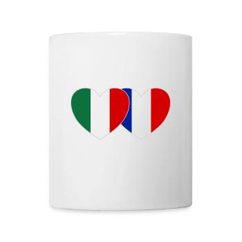 Italie France Drapeau Cœur - Mug blanc - blanc - Devant