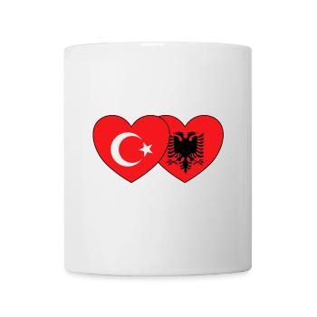 Türkei Albanien Flagge Herz - Tasse - Weiß - Vorne