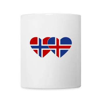 Norwegen Island Flagge Herz - Tasse - Weiß - Vorne