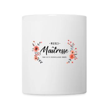 Cadeau personnalisé merci Maitresse - Mug blanc - blanc - Devant