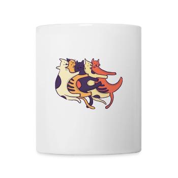 Cool funny happy hugging smooching cat present - Tasse - Weiß - Vorne