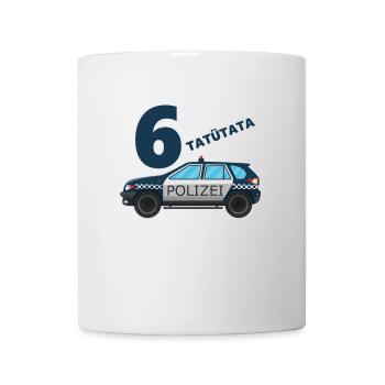 6. Geburtstag Tatütata 6 Jahre alt Polizei Jungen - Tasse - Weiß - Vorne