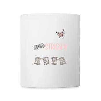 Stricken macht schlank, Stricken Geschenk - Tasse - Weiß - Vorne