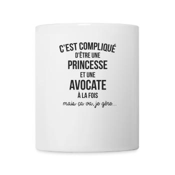 C'EST COMPLIQUE D'ETRE PRINCESSE ET AVOCATE - Mug blanc - blanc - Devant