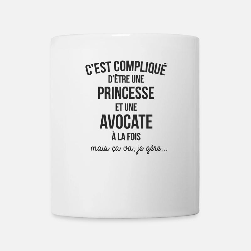 C'EST COMPLIQUE D'ETRE PRINCESSE ET AVOCATE - Mug blanc - blanc