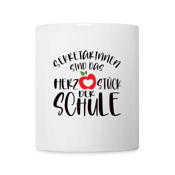 Sekretärin Herz der Schule Spruch - Tasse - Weiß - Vorne