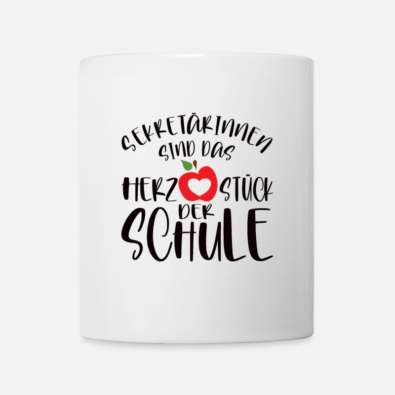 Sekretärin Herz der Schule Spruch - Tasse - Weiß