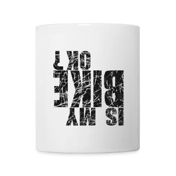 bike ok black - Mug blanc - blanc - Devant
