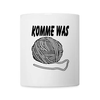 komme was wolle schwarz - Tasse - Weiß - Vorne