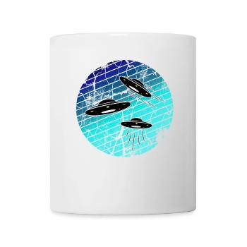 ufos blue black - Tasse - Weiß - Vorne