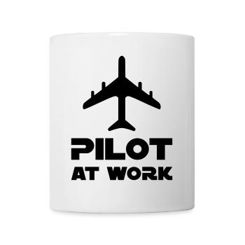 Pilot at work (Flugzeug) - Tasse - Weiß - Vorne
