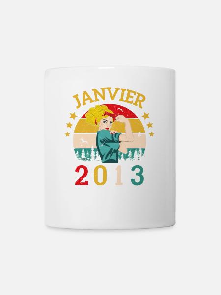 Anniversaire Cadeau Rétro Janvier 2013 Millésime - Mug blanc - blanc
