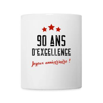 90 ans d'excellence joyeux anniversaire - Mug blanc - blanc - Devant