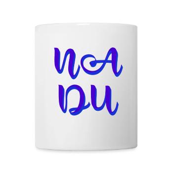 na du zwe blau - Tasse - Weiß - Vorne