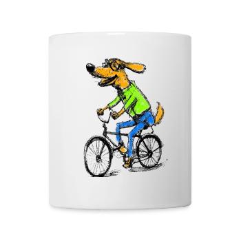 walk or ride dog bike black - Tasse - Weiß - Vorne