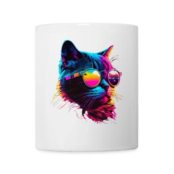 Cat Vaporwave Esthétique Rétro - Mug blanc - blanc - Devant