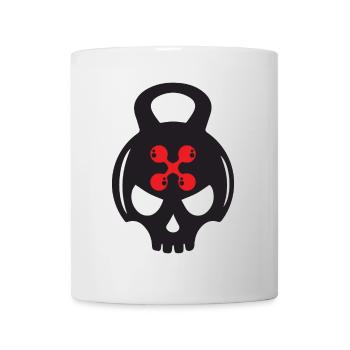 Red Skull and Barbell | Skull and barbell - Mug - white - Front